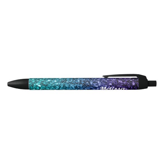 Stylo Noir Aqua blue Ombre parties scintillant scintillants P (Haut)