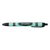 Stylo Noir Aqua Blue Parties scintillant Crayon Nom Personnal (Bas)
