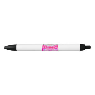 Stylo Noir Aquarelle animale colorée simple ajouter nom perso