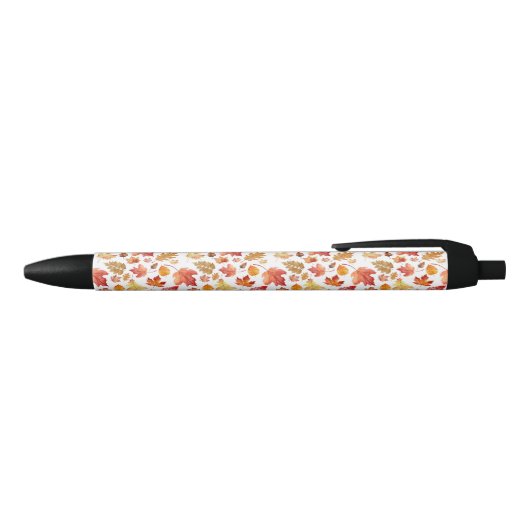 Stylo Noir Aquarelle Automne Feuilles Automne Motif sans join (Haut)