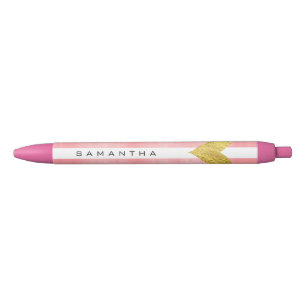 Stylo Noir Aquarelle avec Gold Foil Heart