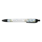 Stylo Noir Aquarelle Blue Flowers Baby shower Faveurs (Bas)