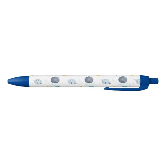 Stylo Noir Aquarelle Blue Space Planet Motif (Bas)