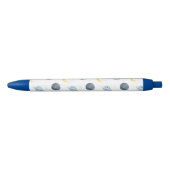 Stylo Noir Aquarelle Blue Space Planet Motif (Devant)