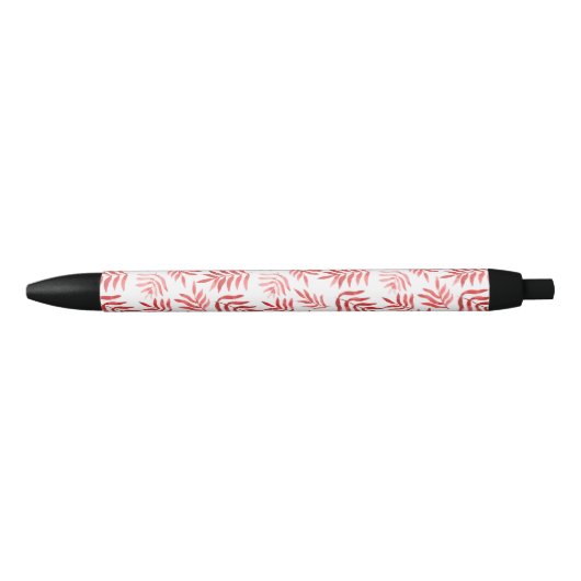 Stylo Noir Aquarelle branches motif - orange (Devant)