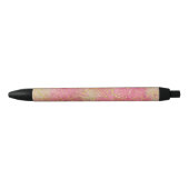 Stylo Noir Aquarelle Confetti Rose Or (Devant)