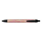 Stylo Noir Aquarelle Confetti Rose Or (Dos)