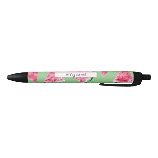 Stylo Noir Aquarelle Cool adorable Vert pastèque (Bas)