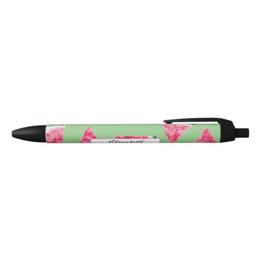 Stylo Noir Aquarelle Cool adorable Vert pastèque (Haut)