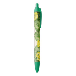 Stylo Noir aquarelle de nénuphar jaune