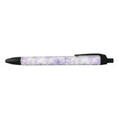 Stylo Noir Aquarelle délicate Fleurs violettes (Haut)