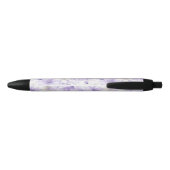 Stylo Noir Aquarelle délicate Fleurs violettes (Dos)
