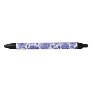 Stylo Noir Aquarelle et fleurs d'encre - palette bleue
