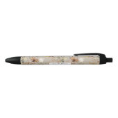 Stylo Noir Aquarelle florale Fleurs sauvages d'automne (Haut)
