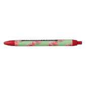 Stylo Noir Aquarelle Fruit de pastèque Rouge Vert (Devant)