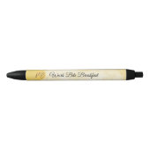 Stylo Noir Aquarelle jaune Logo et nom commercial Promotionne (Devant)