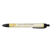 Stylo Noir Aquarelle jaune Logo et nom commercial Promotionne (Bas)