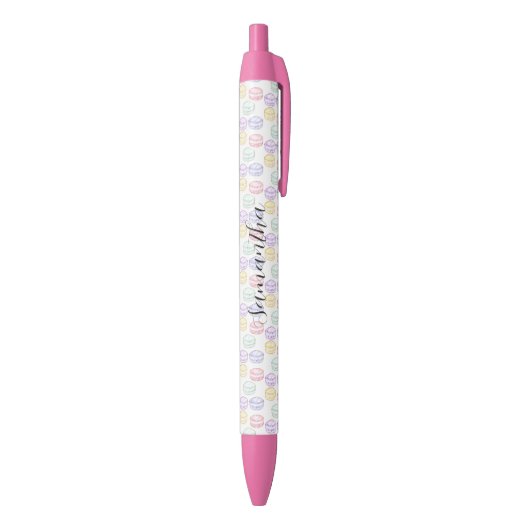 Stylo Noir Aquarelle Macarons français (Bas (Vertical))