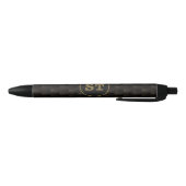 Stylo Noir Aquarelle moderne rose floral noir (Bas)