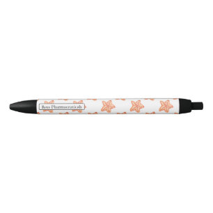Stylo Noir aquarelle orange étoile de mer