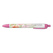 Stylo Noir Aquarelle peinte Fleurs Nom de calligraphie (Bas)