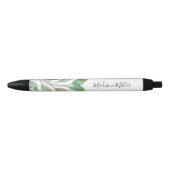 Stylo Noir Aquarelle personnalisée Botanique (Devant)