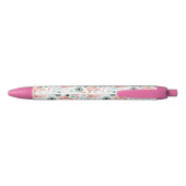 Stylo Noir Aquarelle rose de Flamant rose (Dos)