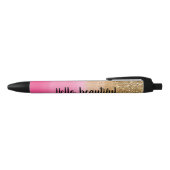 Stylo Noir Aquarelle rose fille Parties scintillant or Glitz  (Haut)