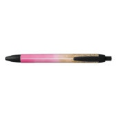 Stylo Noir Aquarelle rose fille Parties scintillant or Glitz  (Dos)