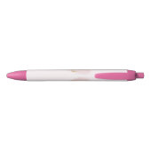 Stylo Noir Aquarelle rose or Coeur Bonjour Belle (Dos)