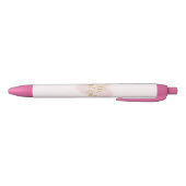 Stylo Noir Aquarelle rose or Coeur Bonjour Belle (Bas)