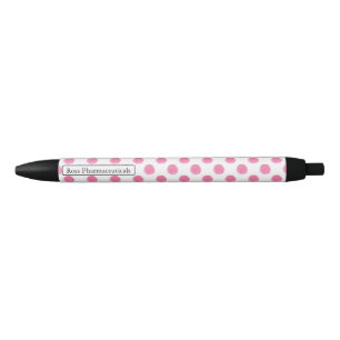 Stylo Noir aquarelle rose pois dotty design