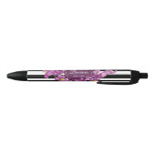 Stylo Noir Aquarelle violet Iris noir blanc Motif (Bas)