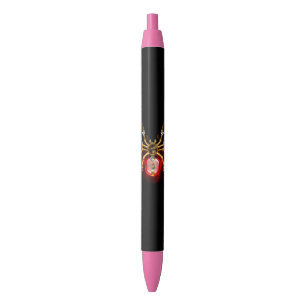 Stylo Noir Araignée steampunk sur fond noir