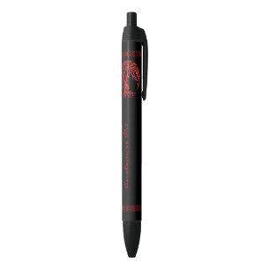 Stylo Noir Arbre de Mehndi de la vie (henné) (rouge)