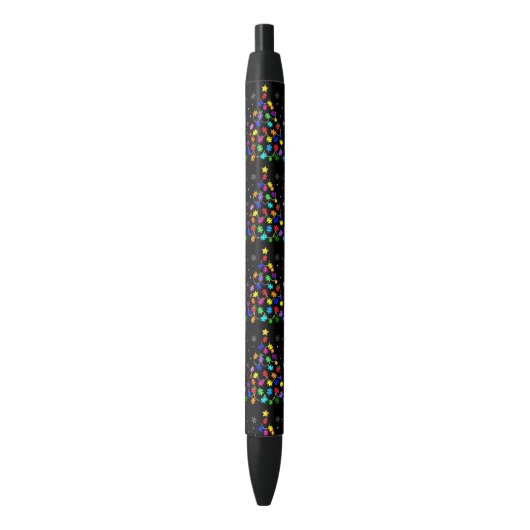 Stylo Noir Arbre de Noël autiste (devant Vertical)