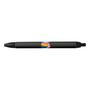 Stylo Noir Arc-en-ciel Axolotl Cœur Fierté Amphibien
