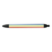 Stylo Noir Arc-en-ciel et rayures blanches (Devant)