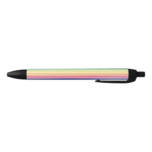 Stylo Noir Arc-en-ciel et rayures blanches (Bas)