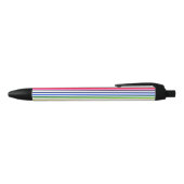 Stylo Noir Arc-en-ciel et rayures blanches (Haut)