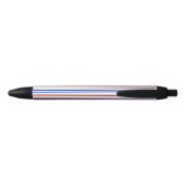 Stylo Noir Arc-en-ciel et rayures blanches (Dos)