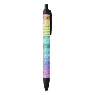 Stylo Noir Arc-en-ciel tribal de Bohème de Boho de Nordic