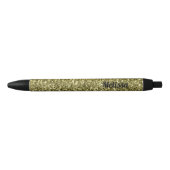Stylo Noir Argent or brillant foncé parties scintillant ombre (Devant)