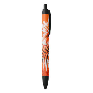 Stylo Noir Arrière - plan hawaïen de fleur de ketmie