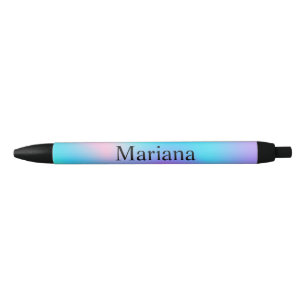 Stylo Noir arrière - plan holographique coloré, personnalisé