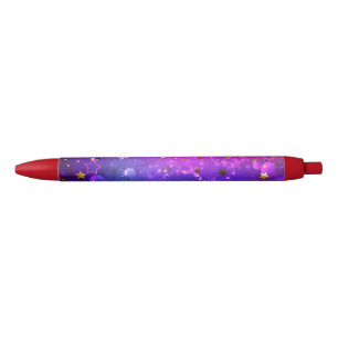 Stylo Noir Arrière - plan rose brillant