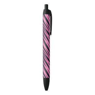 Stylo Noir Arrière - plan rose de rayure de zèbre