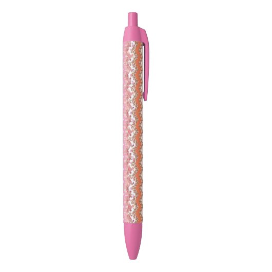 Stylo Noir Arrière - plan rose de zigzag (Bas (Vertical))