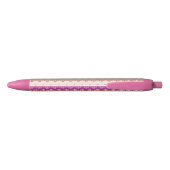 Stylo Noir Arrière - plan rose de zigzag (Dos)