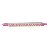 Stylo Noir Arrière - plan rose de zigzag (Devant)